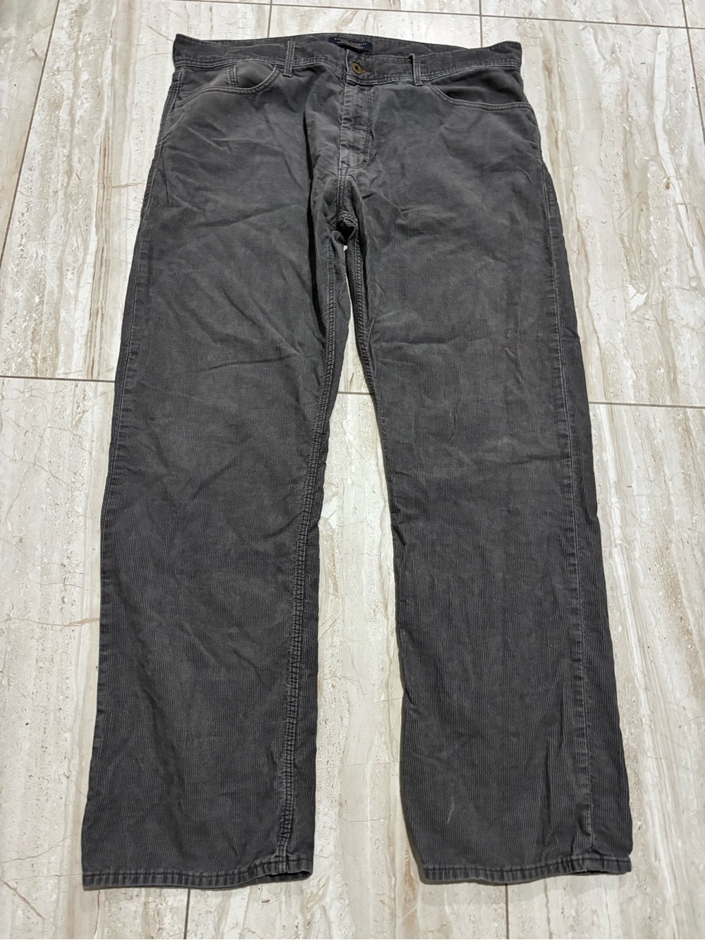Men's Charcoal Gray Corduroy Casual Jeans